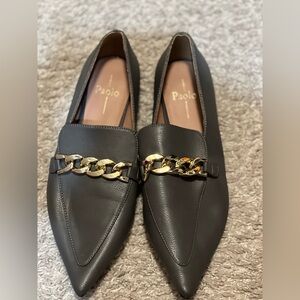 Grey and gold flats size 10 linea paolo